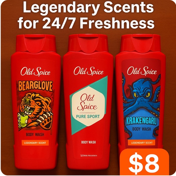 🧴 Old Spice Body Wash – Bearglove, Krakengard, Pure Sport – $8 Each (Brand New) - Picture 1 of 2